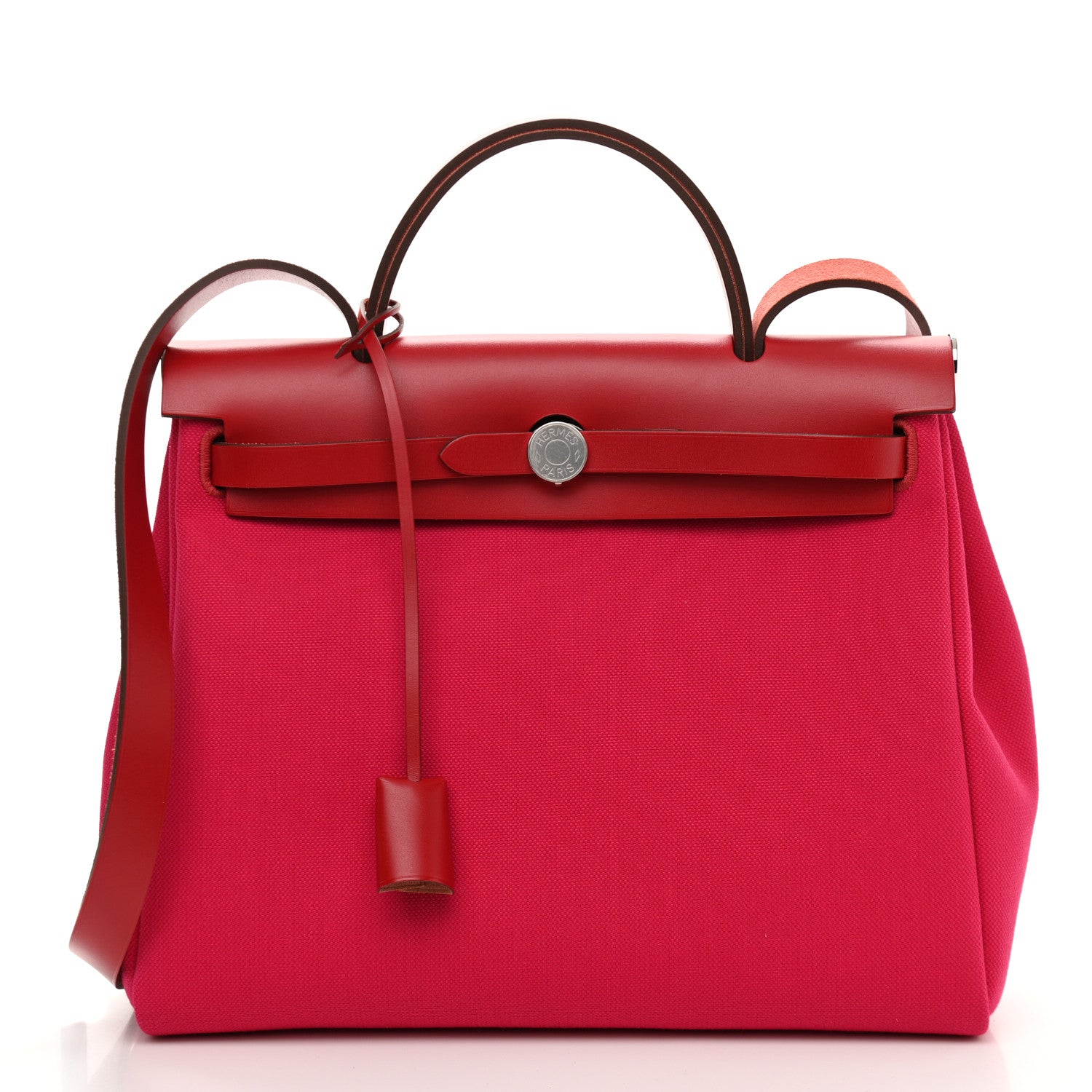 Hermes Military Toile Vache Hunter Herbag Zip PM 31 Rose Mexico Rouge Piment 3 of 13