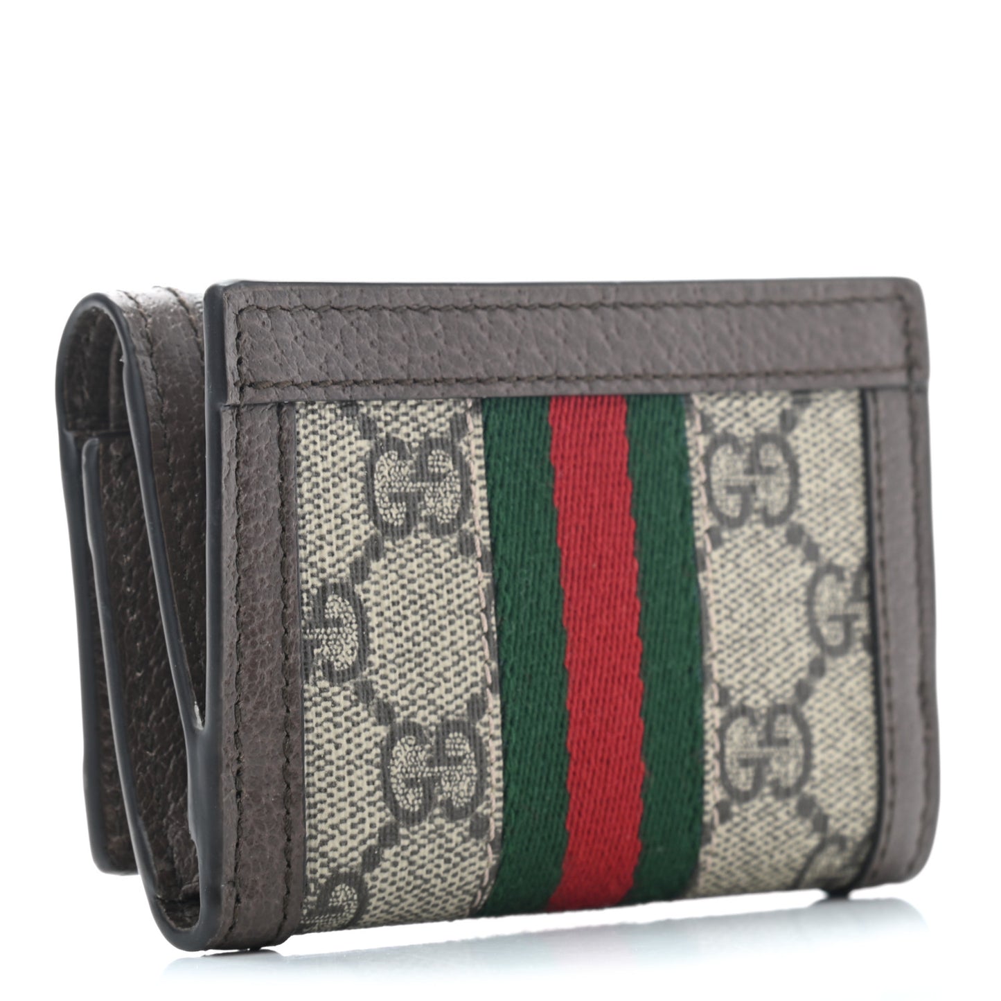 GG Supreme Monogram Web Ophidia Bi-Fold Wallet Beige New Acero