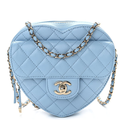 Chanel Lambskin Quilted CC In Love Heart Bag Light Blue 1 of 10