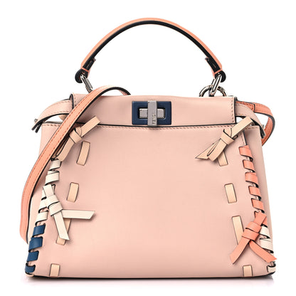 Fendi Calfskin Whipstitch Mini Peekaboo Iconic Satchel Plaster Albicocca Multicolor 1 of 11