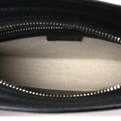 Gucci Monogram Jumbo GG Textured Dollar Calfskin Wristlet Messenger Bag Black 5 of 10