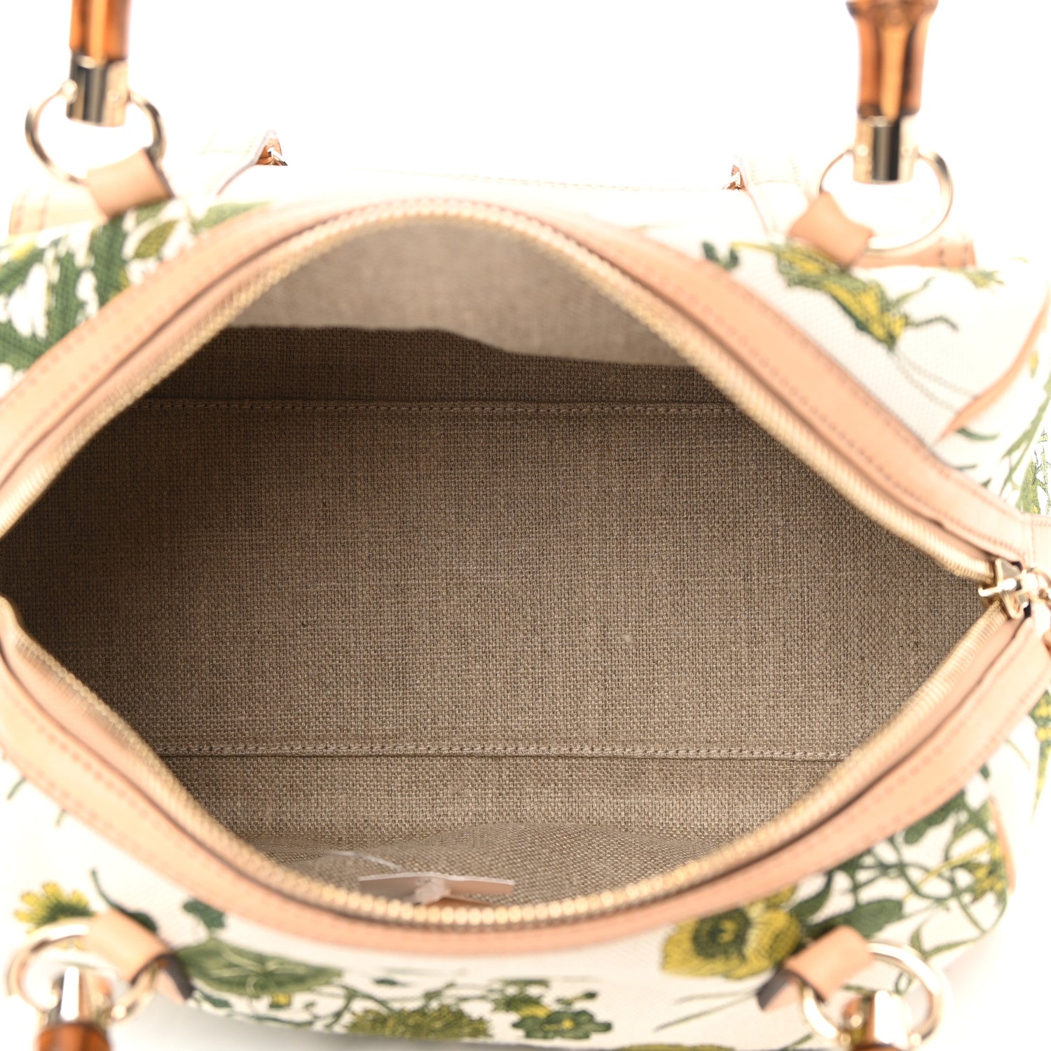 Gucci Canvas Floral Flora Bamboo Top Handle Boston Bag Multicolor 4 of 11
