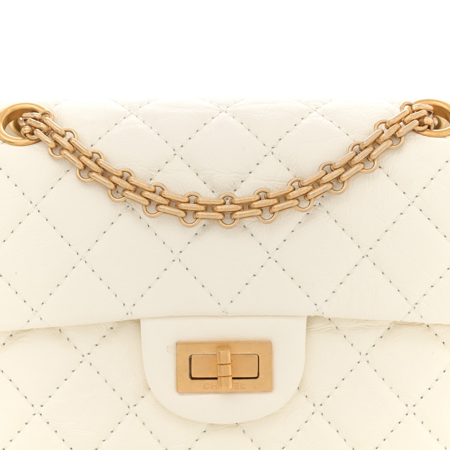 Chanel Aged Calfskin Quilted 2.55 Reissue Mini Flap White 8 of 11