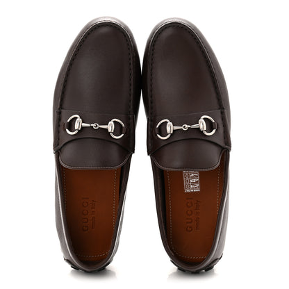 Gucci Soft Clove Calfskin Mens Horsebit Driver Loafers 9 Cocoa 5 of 8