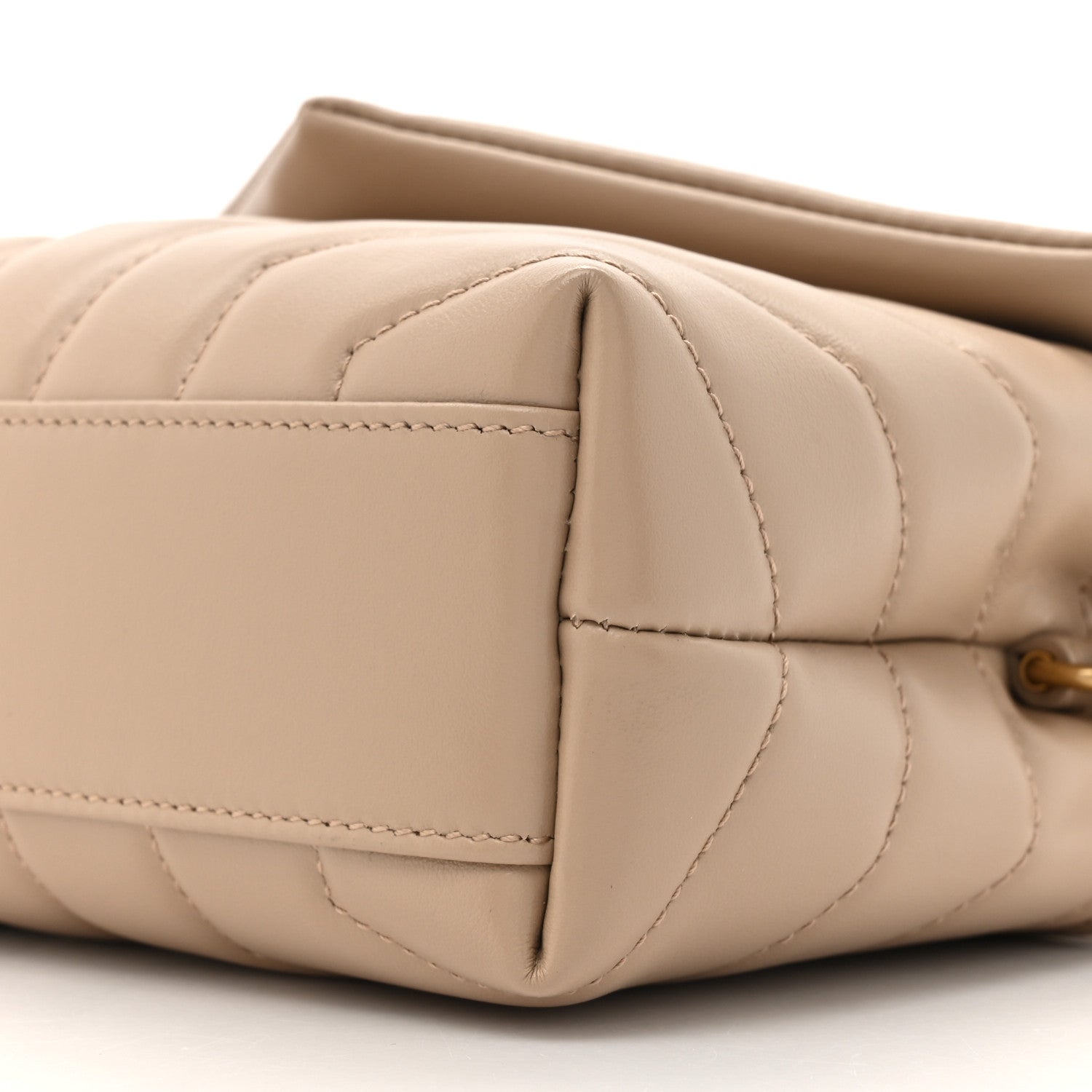 Saint Laurent Calfskin Y Quilted Monogram Toy Loulou Crossbody Bag Dark Beige 10 of 12