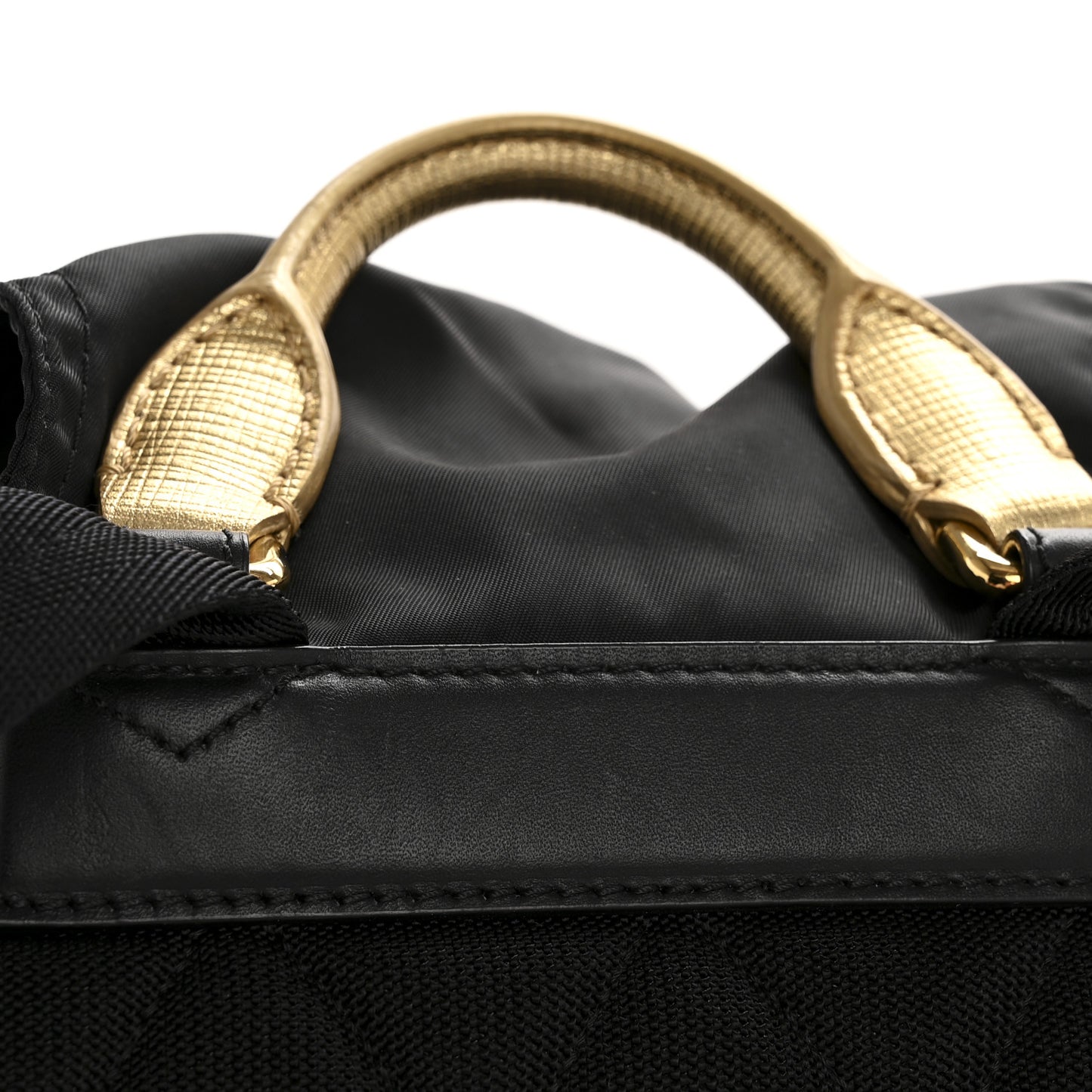 Nylon Medium Rucksack Runway Backpack Black Gold