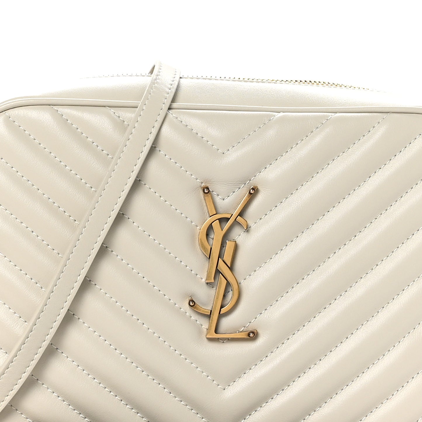 Calfskin Matelasse Monogram Lou Camera Bag Crema Soft