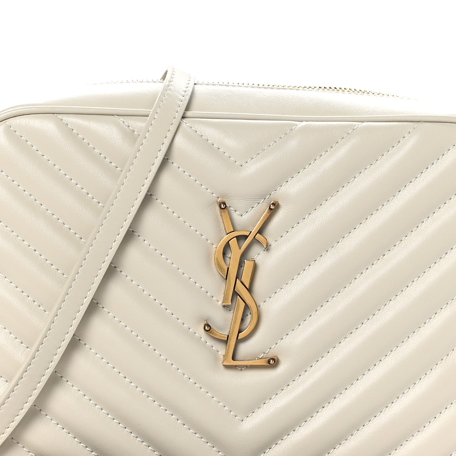 Saint Laurent Calfskin Matelasse Monogram Lou Camera Bag Crema Soft 8 of 10