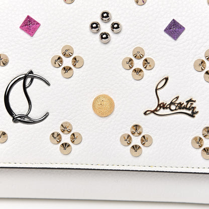 Christian Louboutin Grained Calfskin Spikes Loubinthesky Paloma Wallet On Chain White 11 of 11
