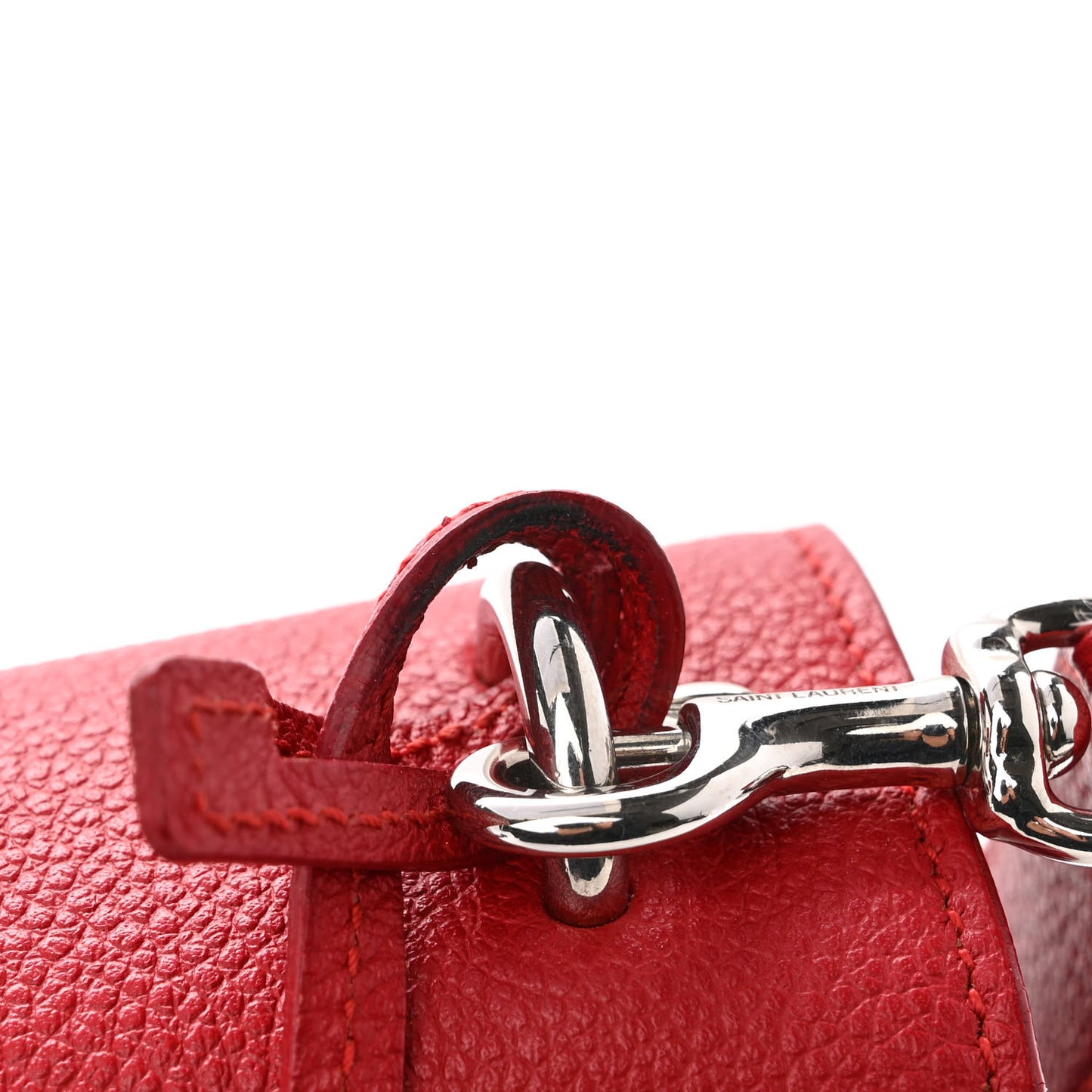 Grained Calfskin Medium Monogram Sunset Satchel Red