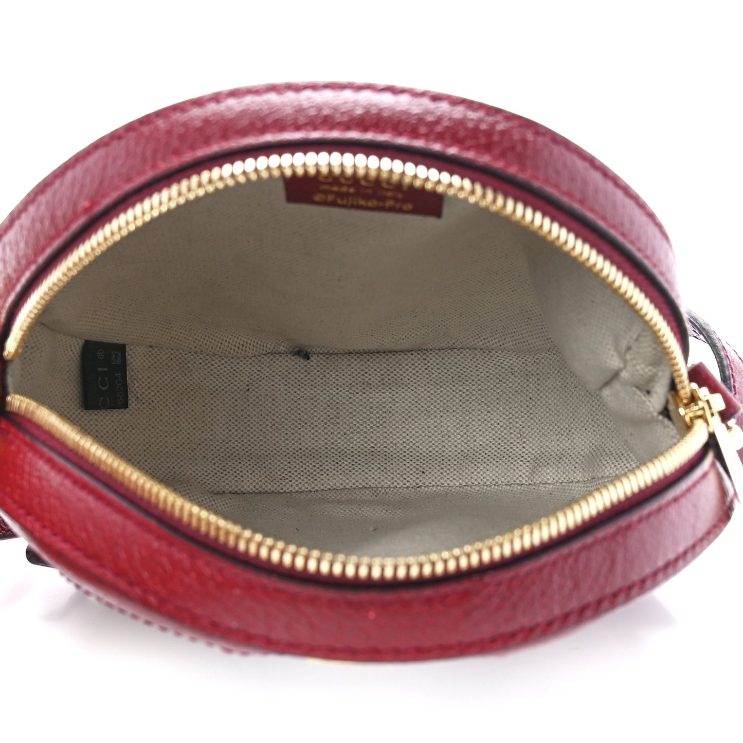 X DORAEMON Mini Vintage GG Supreme Monogram Mini Round Shoulder Bag Beige Cherry Red