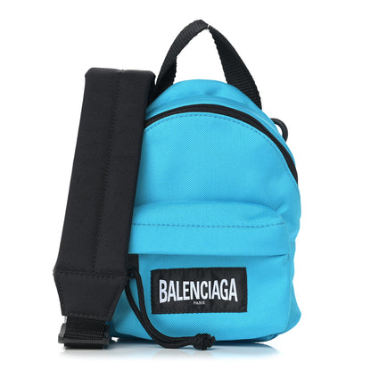 Balenciaga Recycled Casual Nylon Mini Oversized Backpack Cyclades Blue 1 of 8