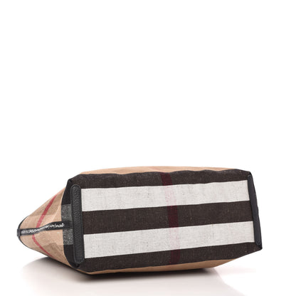 Burberry Coated Canvas Mega Check Medium Doodle Tote Black 4 of 9