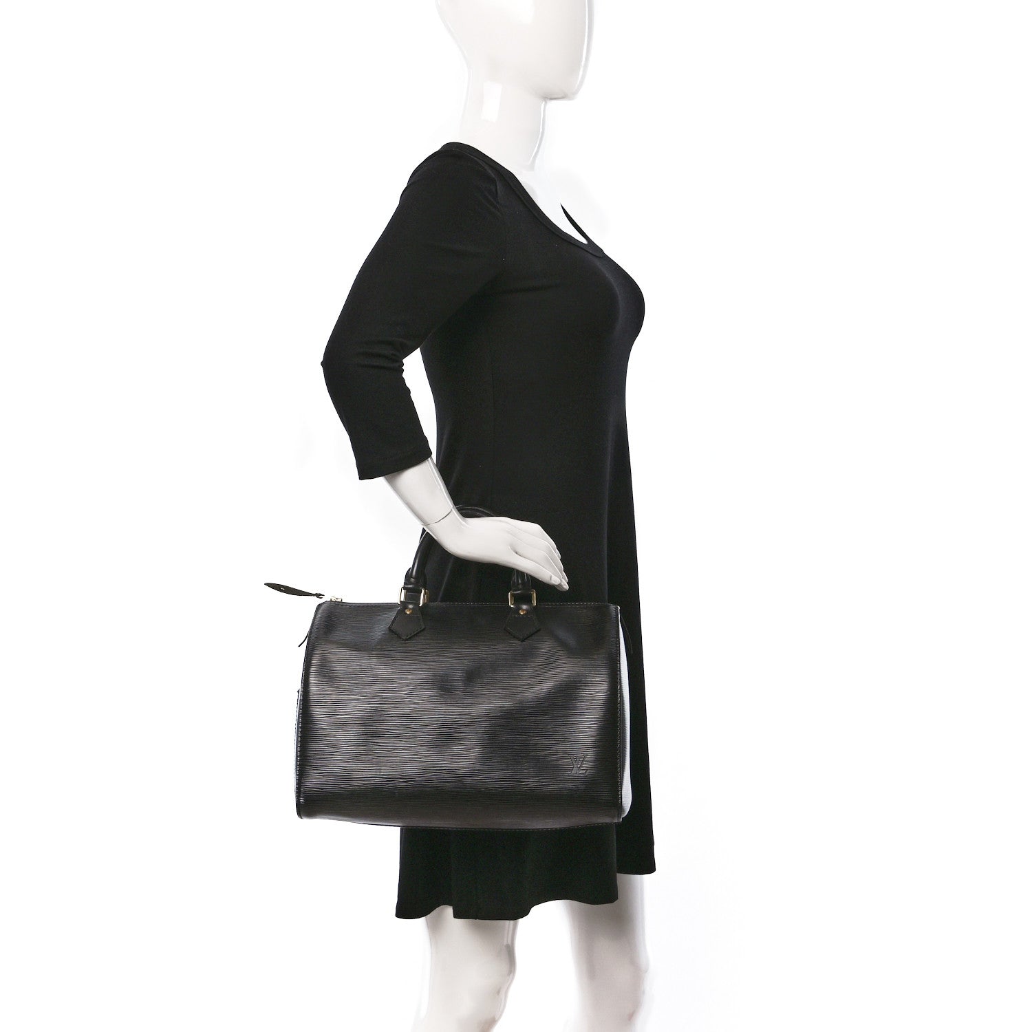 Louis Vuitton Epi Speedy 30 Black 3 of 9