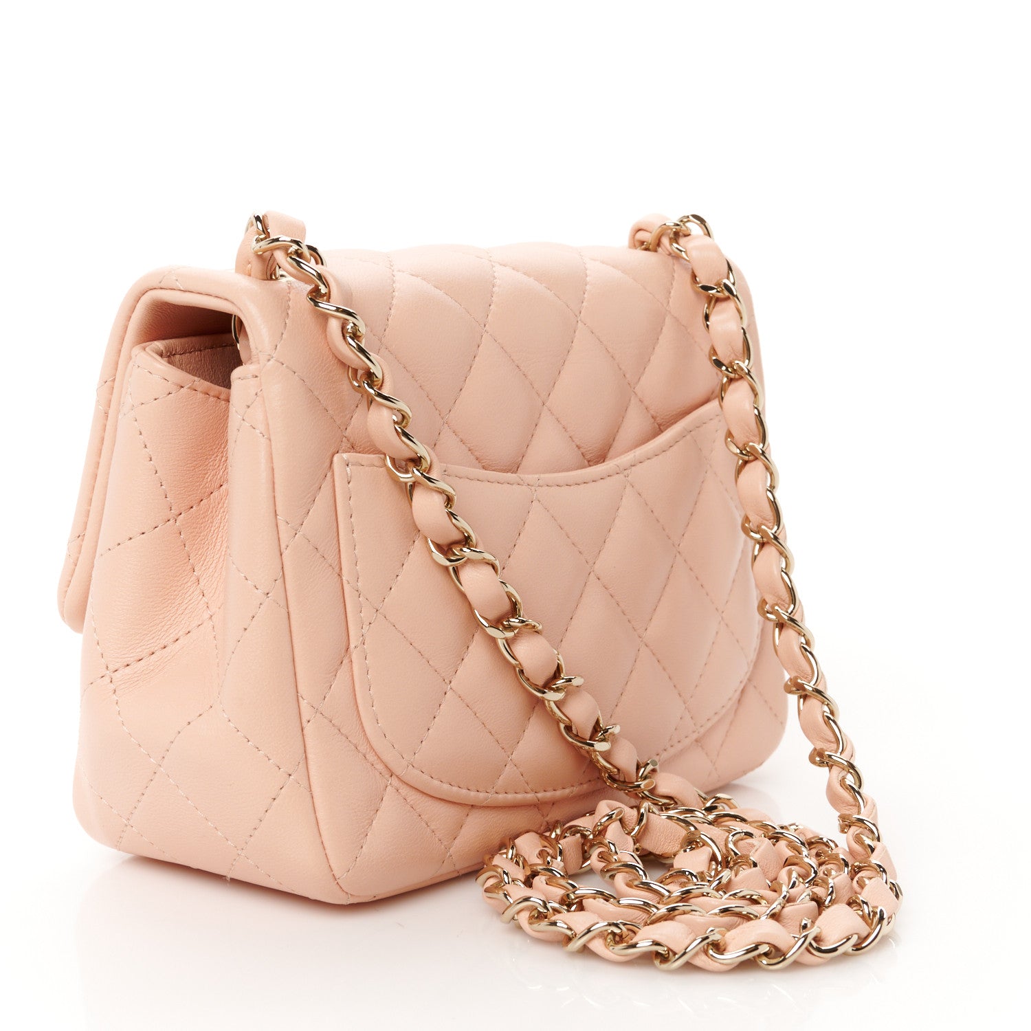 Chanel Lambskin Quilted Mini Square Flap Light Pink 3 of 12