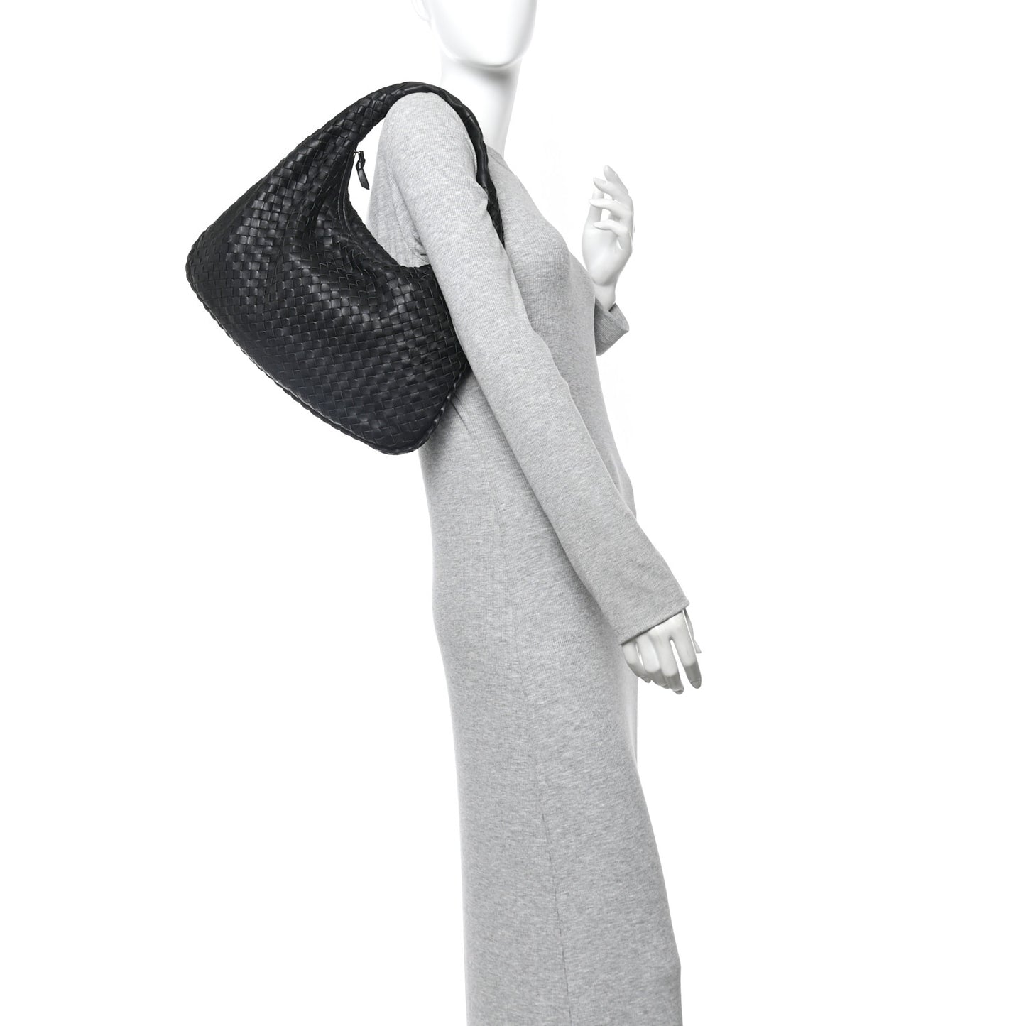 Nappa Intrecciato Medium Veneta Hobo Black