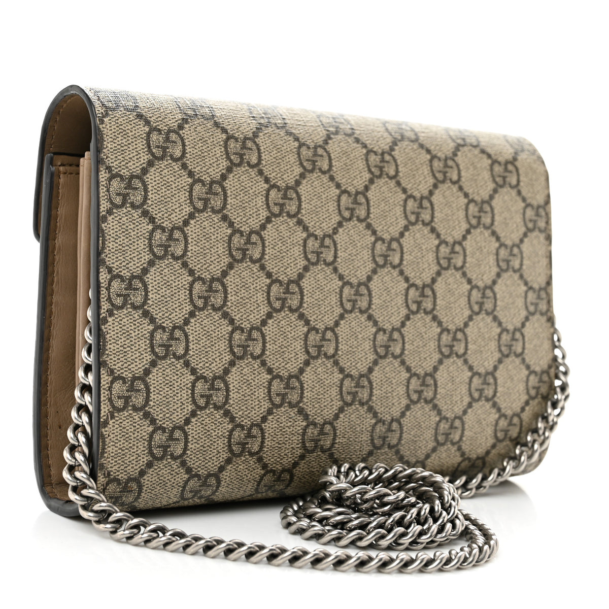 Gucci GG Supreme Monogram Mini Dionysus Chain Wallet Beige Taupe 3 of 10
