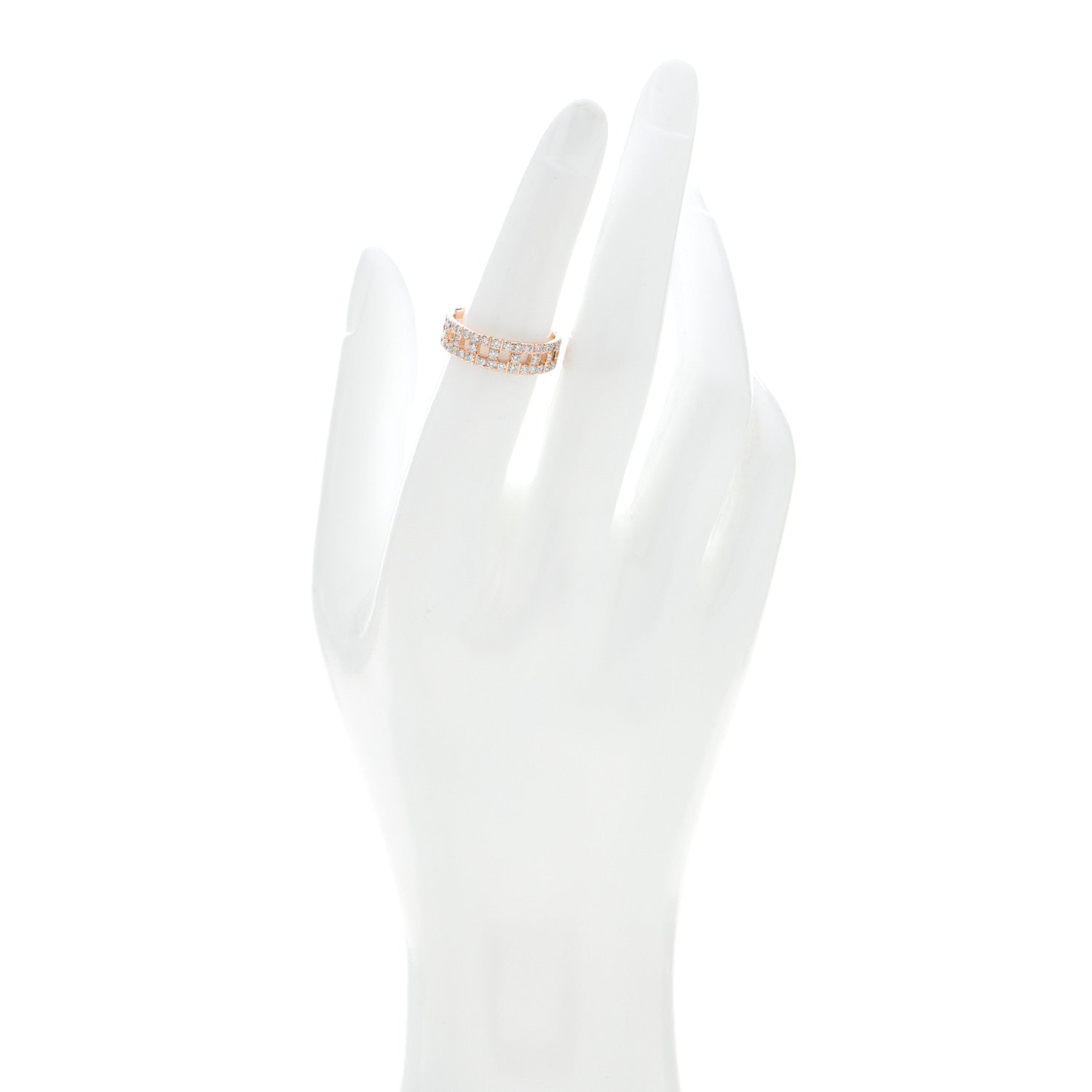 Tiffany 18K Rose Gold Diamond T True Wide Ring 52 6 2 of 5