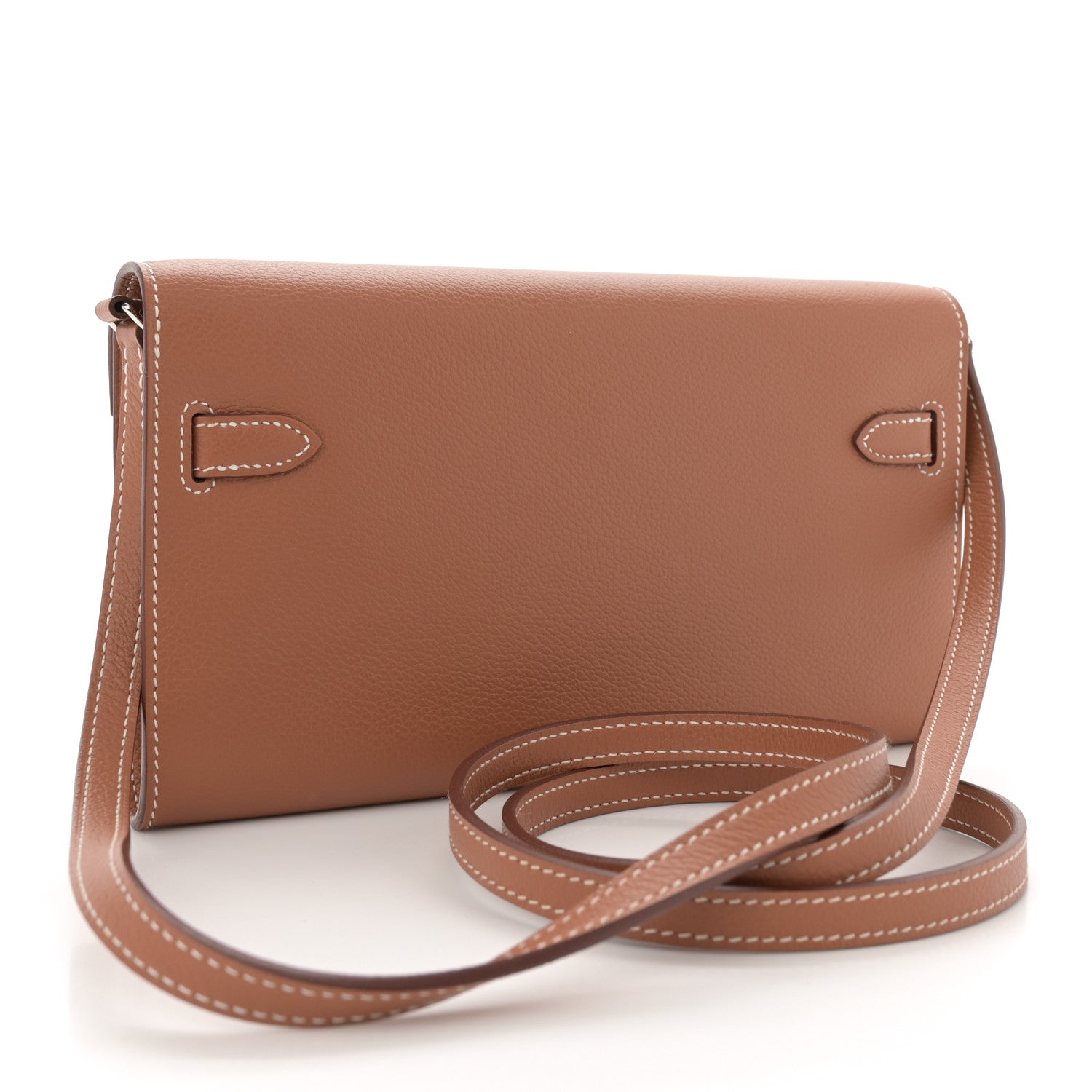 Hermes Evercolor Kelly Wallet To Go Gold 3 of 11