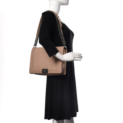 Chanel Iridescent Caviar Quilted Large Boy Flap Beige 2 of 13