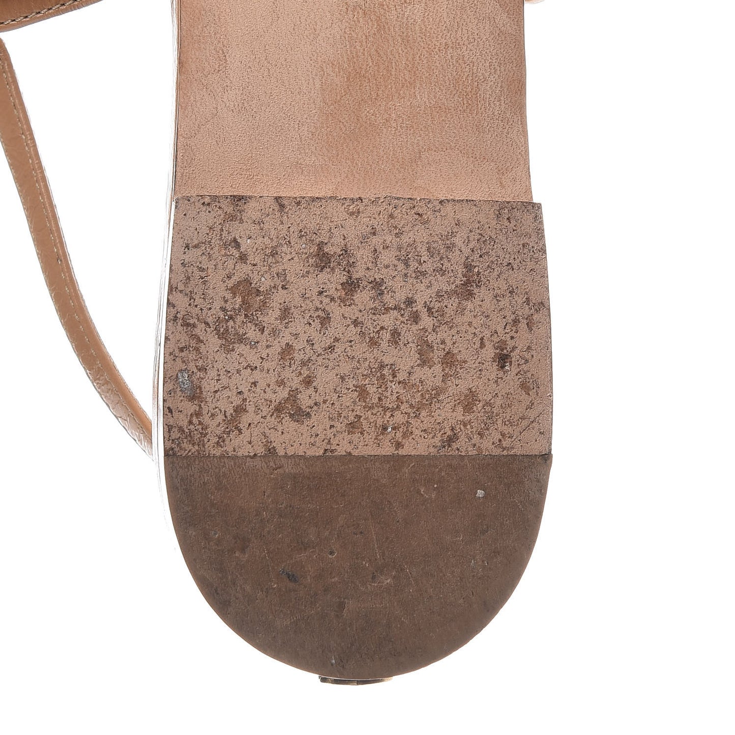 Calfskin Chain CC Sandals 40.5 Beige