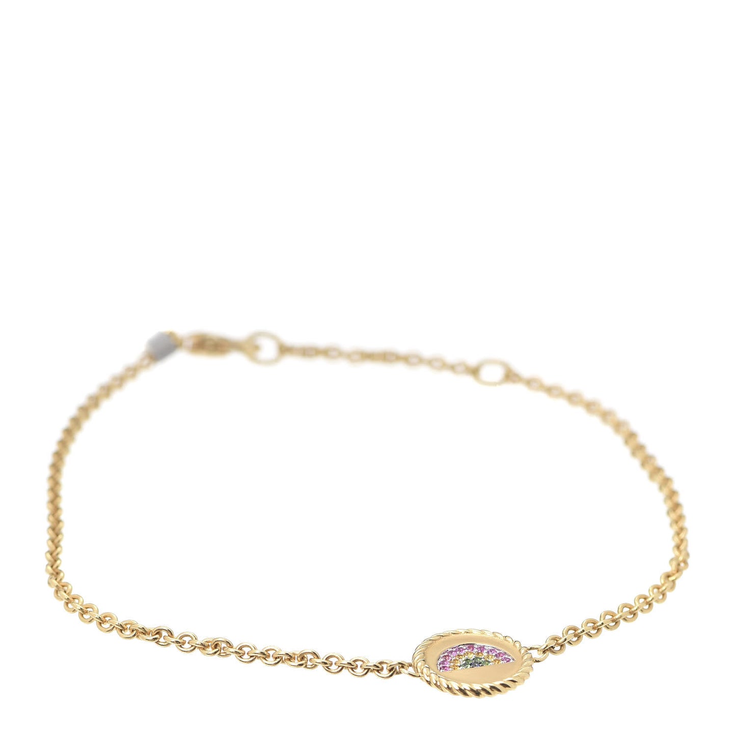 18K Yellow Gold Pink Yellow Sapphire Tsavorite Collectibles Rainbow Bracelet