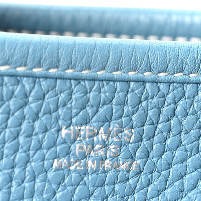 Hermes Taurillon Clemence Evelyne III GM Blue Jean 6 of 10