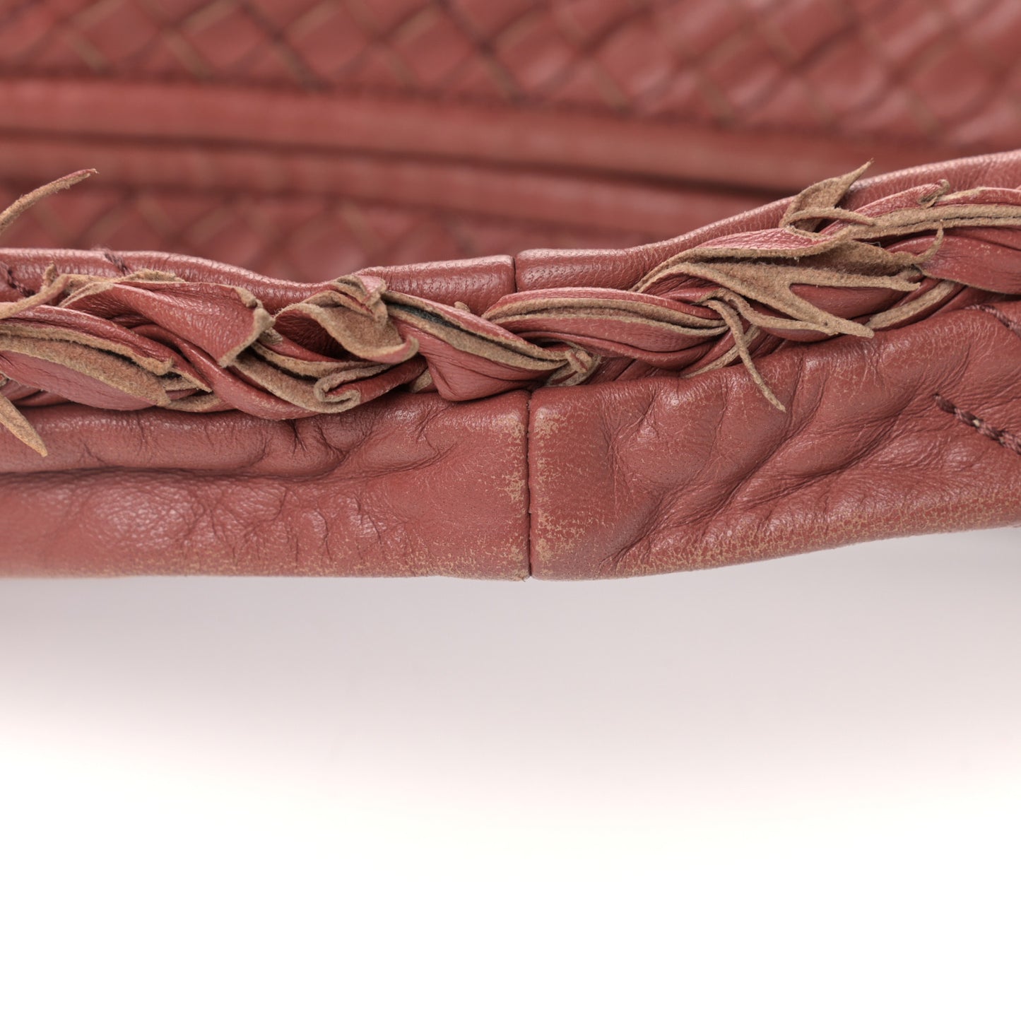 Nappa Intrecciato Fuzzy Maxi Veneta Hobo Dusty Rose