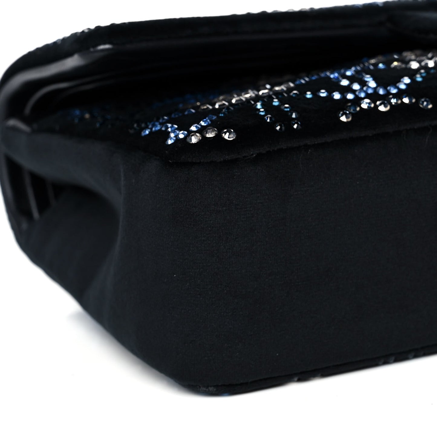 Velvet Crystal Medium Double Flap Black