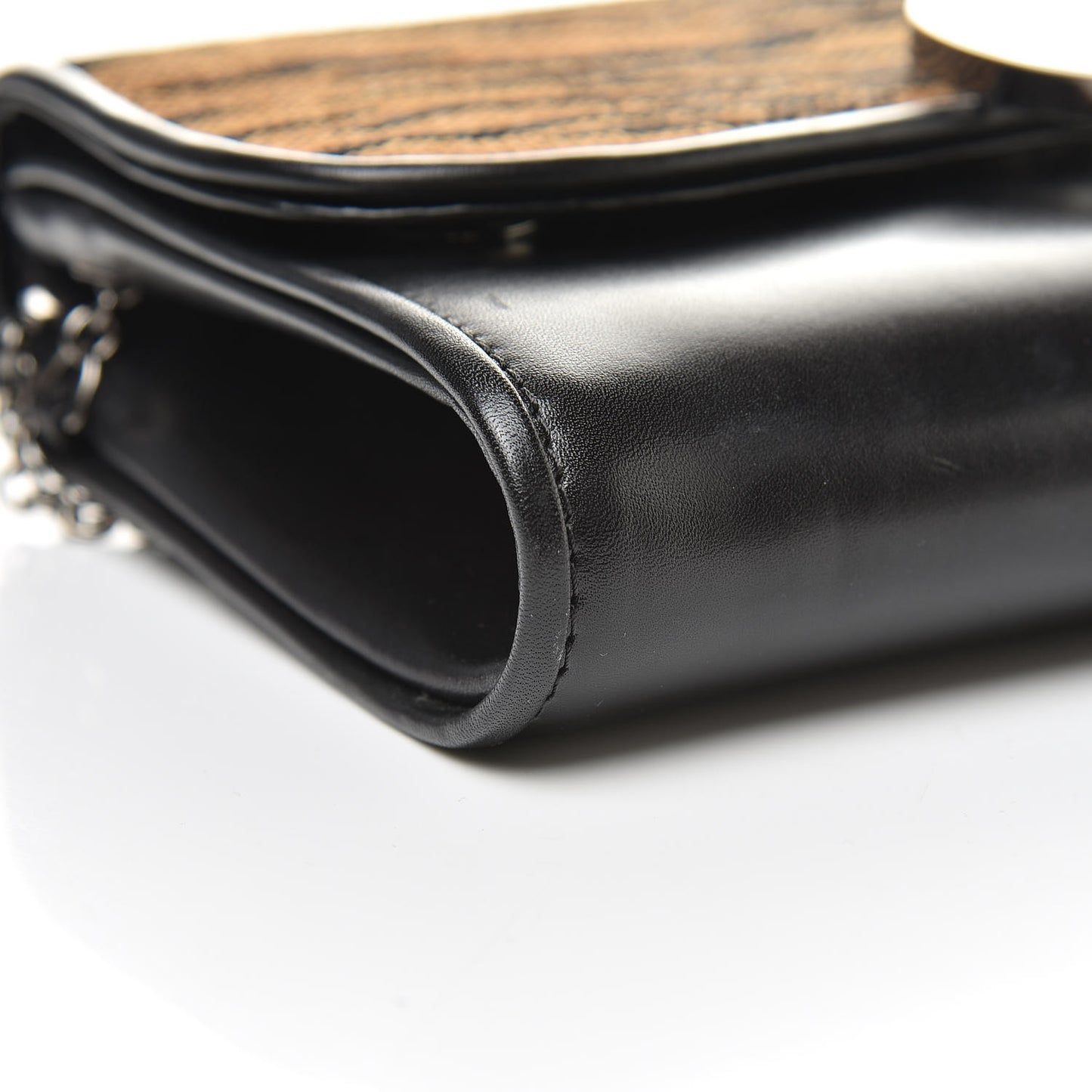 Calfskin Panama Tiger Riviera Clutch Black