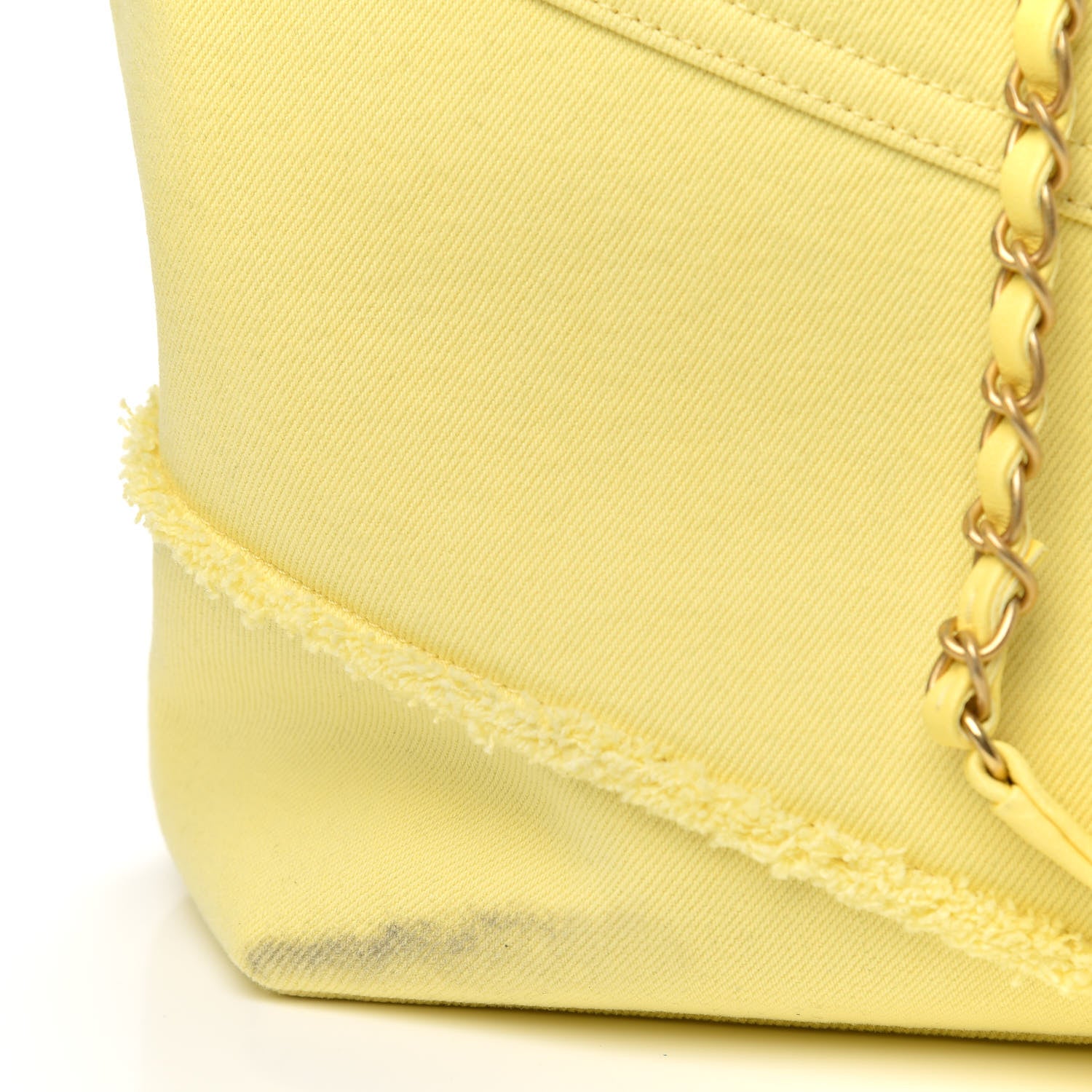 Chanel Denim Chevron Coco Tote Yellow 10 of 10