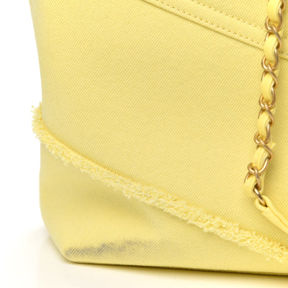 Chanel Denim Chevron Coco Tote Yellow 10 of 10