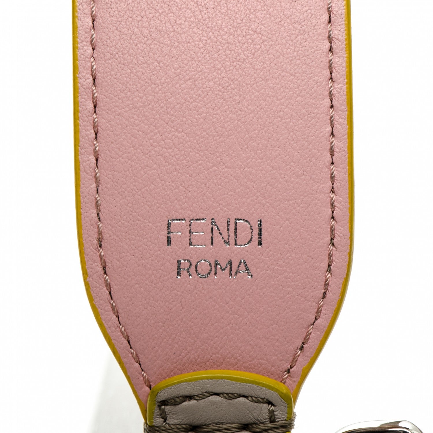 Fendi Vitello Dolce Bi-Color Strap You Grigio Polvere Bubblegum 4 of 6