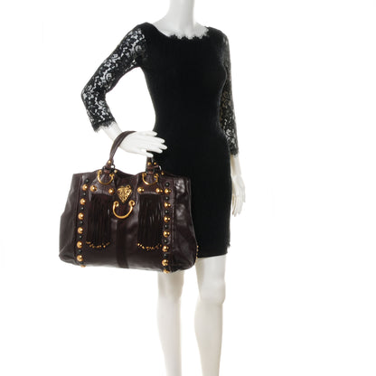 Gucci Leather Babouska Medium Tote Brown 2 of 7