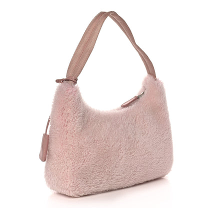 Prada Shearling Mini Re-Edition 2000 Bag Orchidea 3 of 12