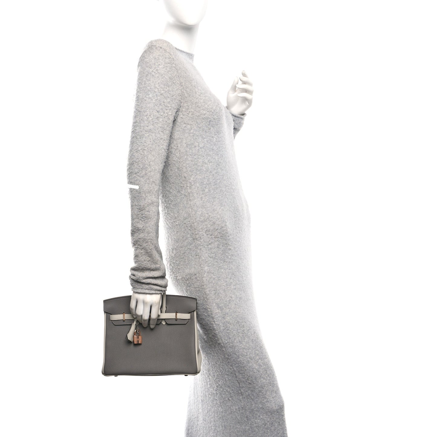 Togo Horseshoe Birkin 25 Etain Gris Perle