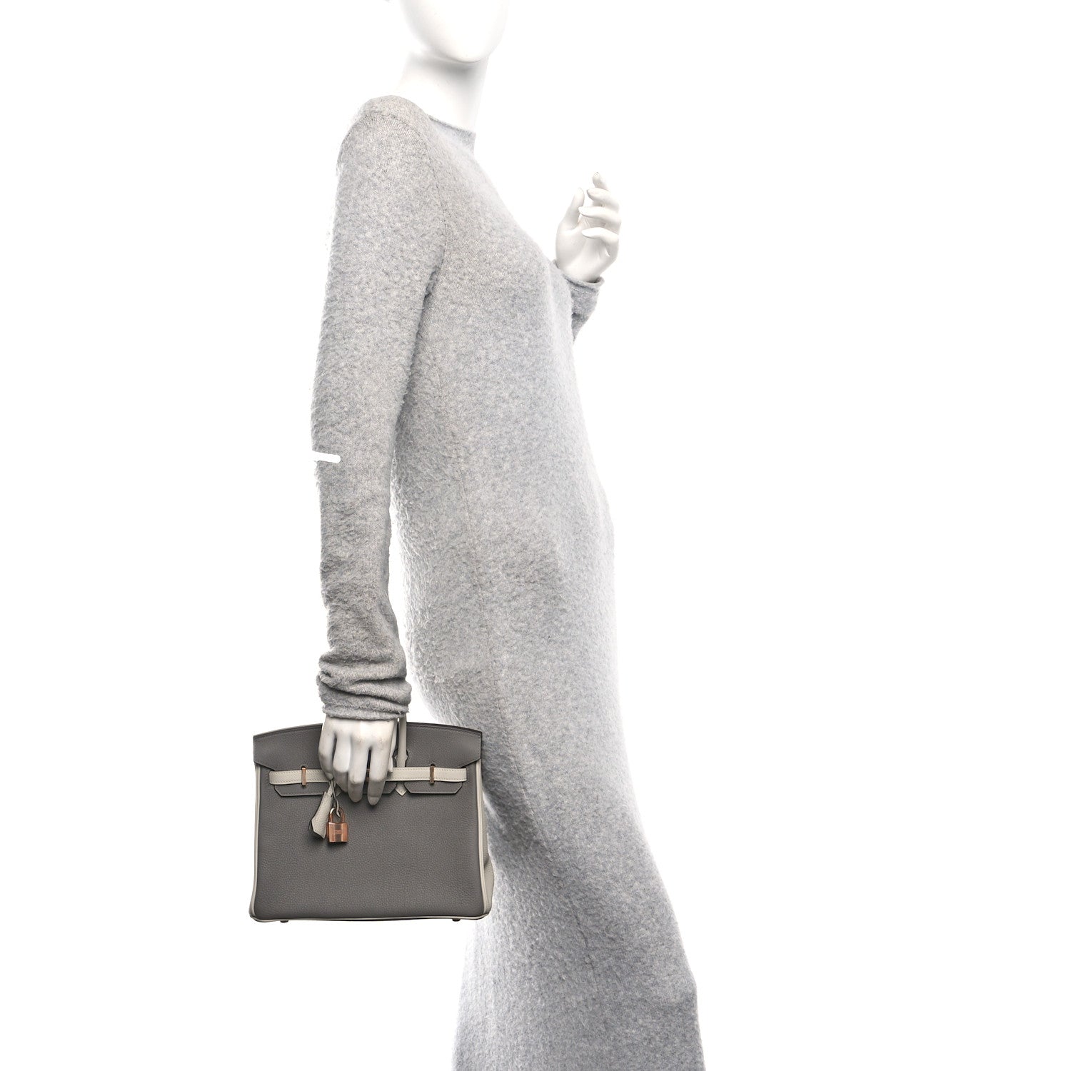 Hermes Togo Horseshoe Birkin 25 Etain Gris Perle 2 of 10