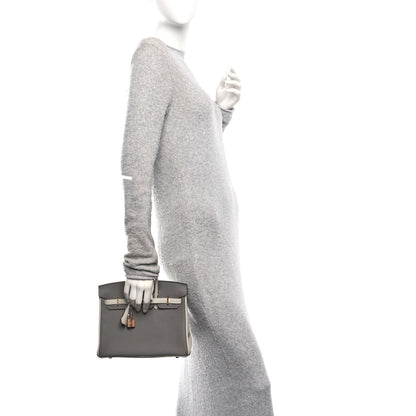 Hermes Togo Horseshoe Birkin 25 Etain Gris Perle 2 of 10