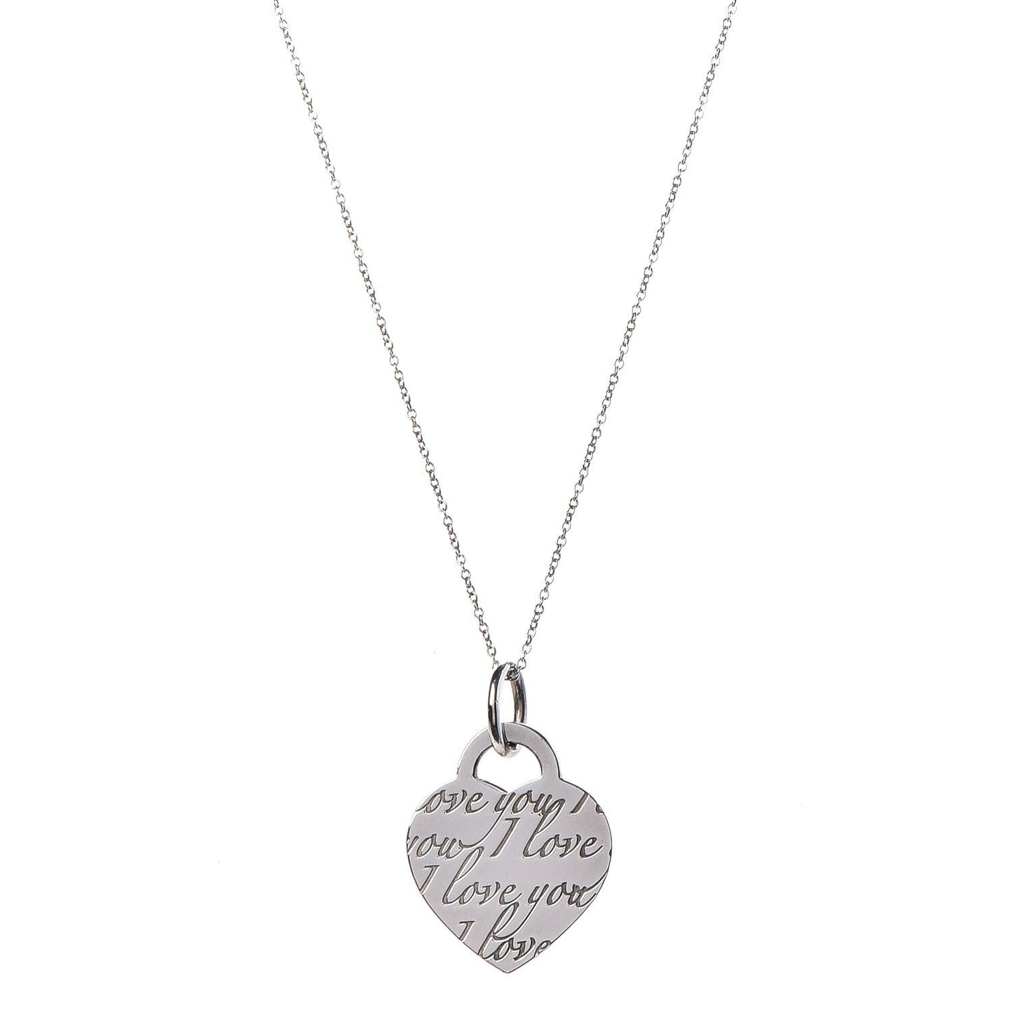 Sterling Silver Notes Heart Tag Charm Necklace