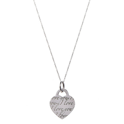 Tiffany Sterling Silver Notes Heart Tag Charm Necklace 1 of 7