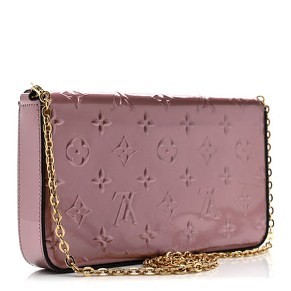 Louis Vuitton Vernis Pochette Felicie Chain Wallet Metallic Pale Pink 4 of 12