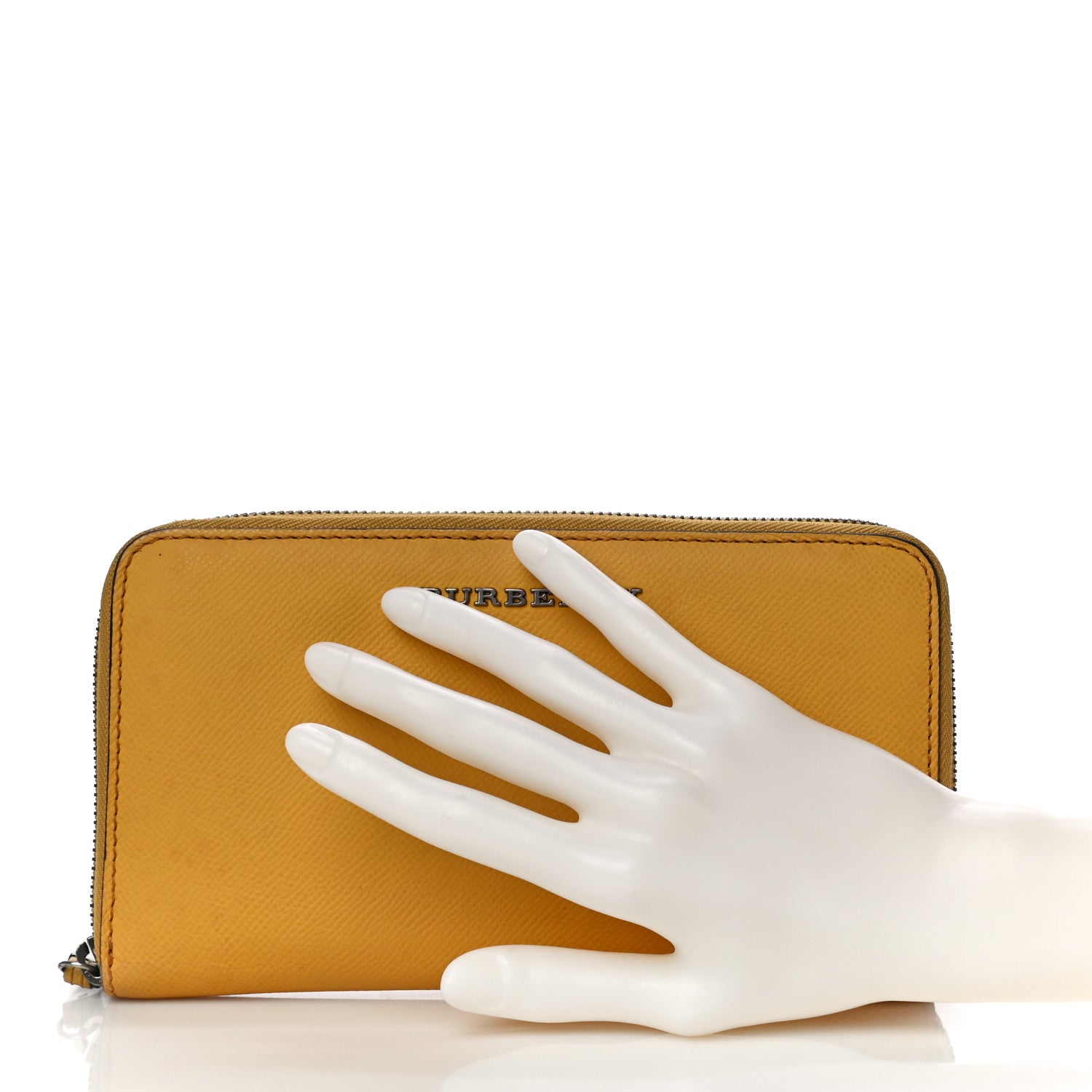 Burberry Grainy Calfskin Zip Around Wallet Yellow 2 of 10