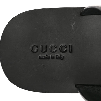 Gucci Rei Calfskin Cirano Lux Mens GG Marmont Thong Flat Sandals 6 Black 7 of 12