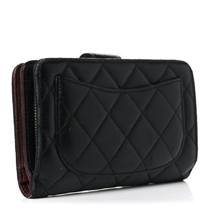 Chanel Lambskin Quilted Zipped Pocket Wallet Black 3 of 20