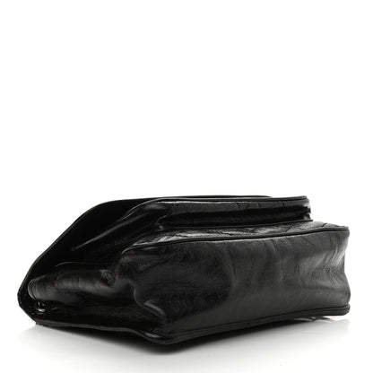 Saint Laurent Crinkled Calfskin Matelasse Monogram Medium Niki Chain Satchel Black 4 of 9