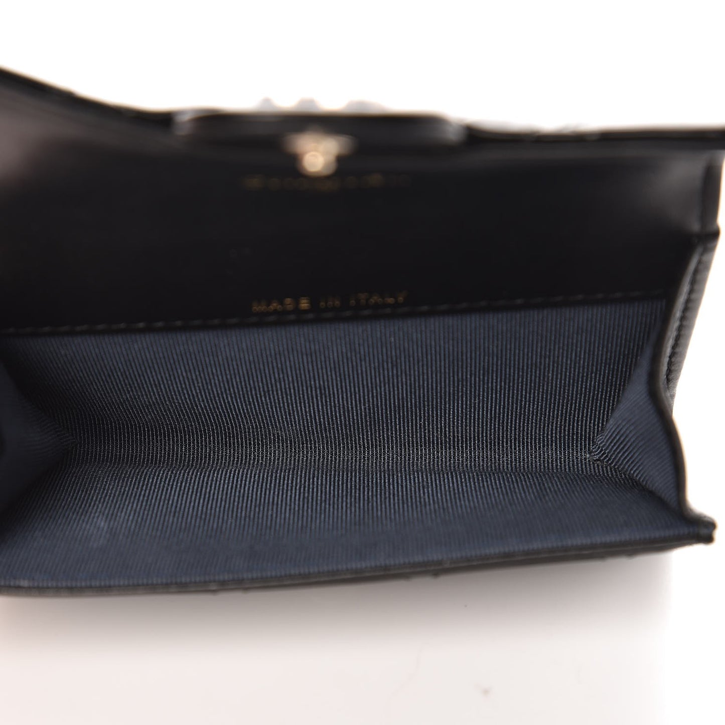Patent Quilted Flap Card Holder Black