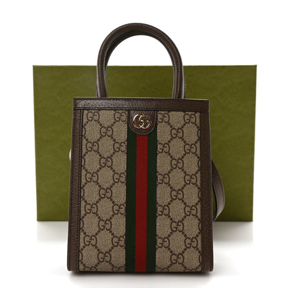 Gucci GG Supreme Monogram Textured Dollar Calfskin Web Super Mini Ophidia Mini Tote Bag Beige Ebony New Acero 10 of 10