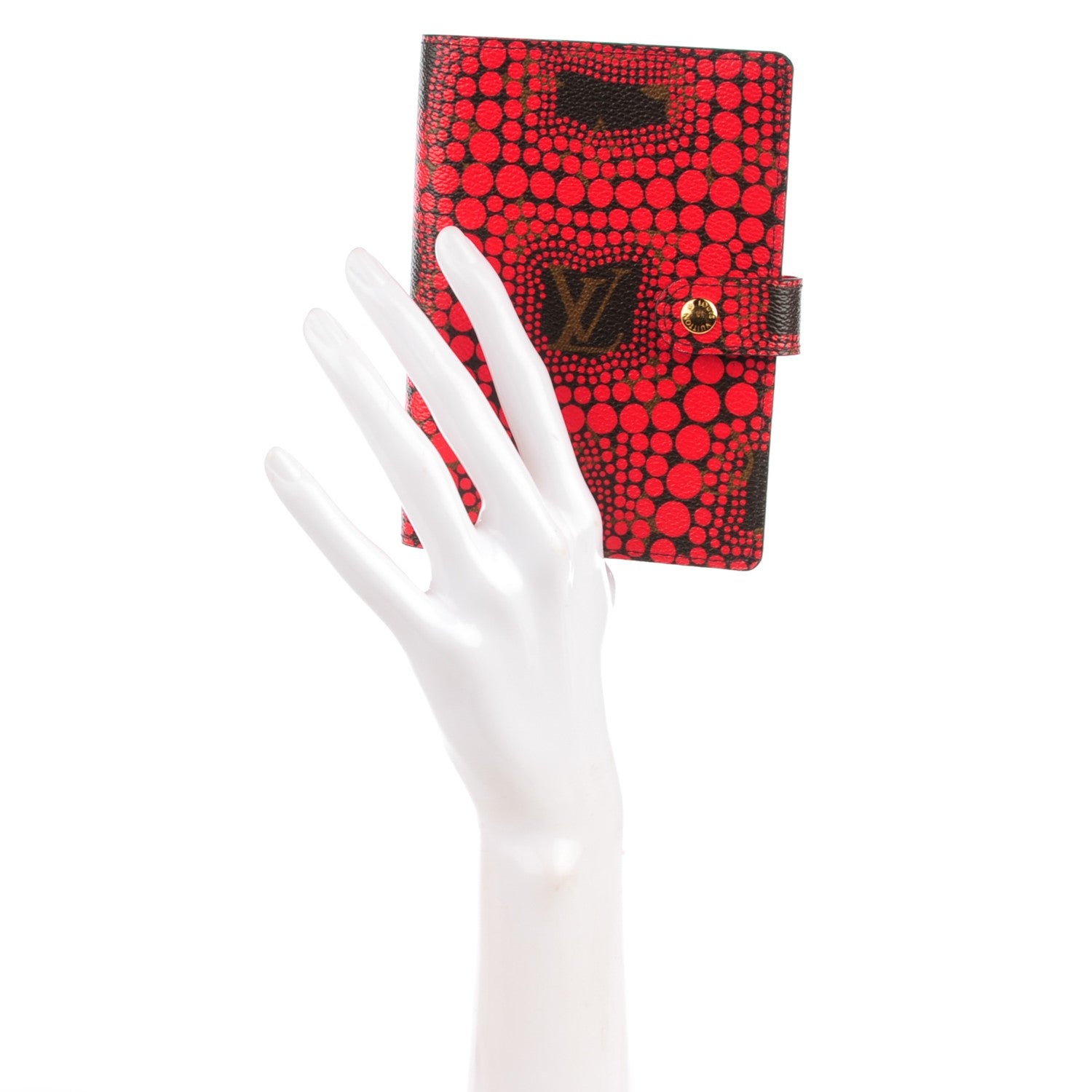 Louis Vuitton Monogram Kusama Town Small Ring Agenda Cover Red 2 of 8