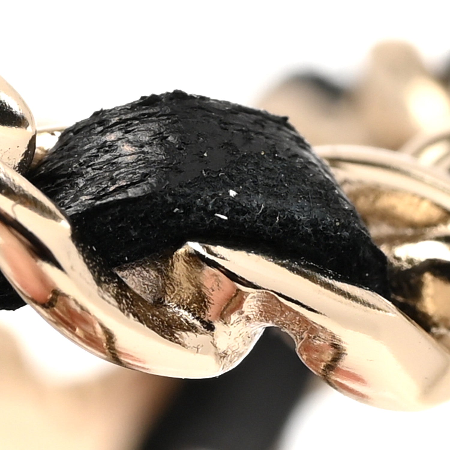 Chanel Lambskin Vintage Allure Cuff Bracelet M Black Gold 6 of 6