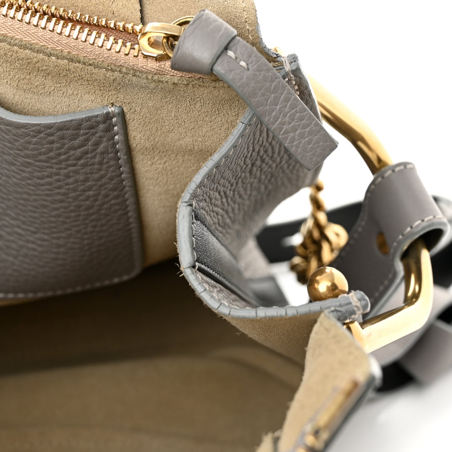 Grained Calfskin Small Hayley Hobo Cashmere Grey